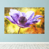 Toile Peinture acrylique à la fleur d'anémone Mauve (Insitu (Plancher de Bois))