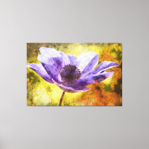 Peinture acrylique à la fleur d'anémone Mauve