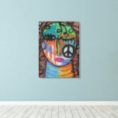 Toile Peinture acrylique Abstraite de paix sur OSB (Insitu (Plancher de Bois))