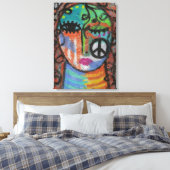 Toile Peinture acrylique Abstraite de paix sur OSB (Insitu(Chambre))