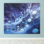 Toile Peinture acrylique bleue et violette Abstraite pou (Insitu (Plancher de Bois))