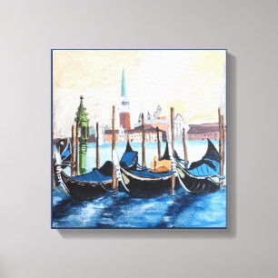 Toile Peinture acrylique de Gondolas par Carré St Marks