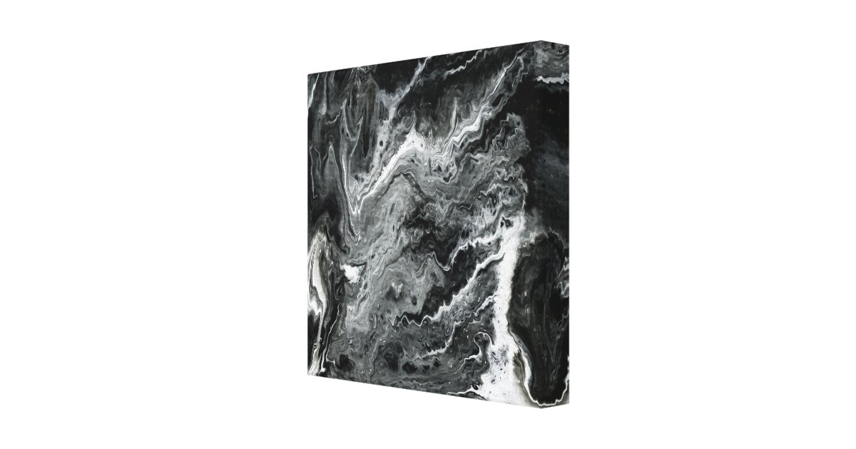 Toile Peinture acrylique de marbre noire et blanche | Zazzle.be