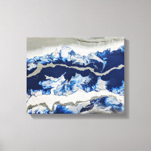 Toile Peinture acrylique gris bleu