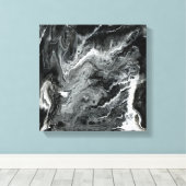 Toile Peinture acrylique noire et Marbre blanc (Insitu (Plancher de Bois))