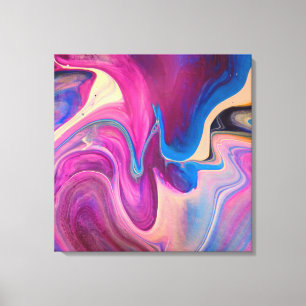 Toile Peinture acrylique violet et bleu