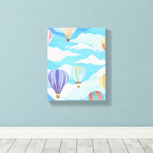 Toile Peinture aquarelle Art Montgolfières (Insitu (Plancher de Bois))