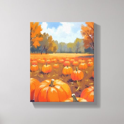 Toile Peinture aquarelle d'automne Patch de citrouille (Recto)
