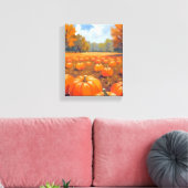 Toile Peinture aquarelle d'automne Patch de citrouille (Insitu(Salon))