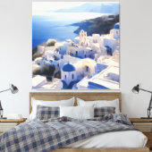 Toile Peinture aquarelle de Santorin Grèce (Insitu(Chambre))