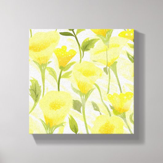 Toile Peinture aquarelle florale jaune (Recto)