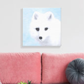Toile Peinture Arctic Fox - Art original de la faune (Insitu(Salon))