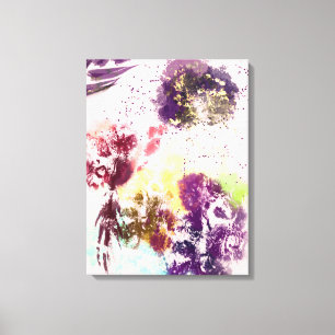 Toile Peinture botanique rose rose violet