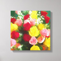 Peinture Bouquet Rose - Jolie Art Fleur Originale