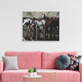 Toile Peinture Chevaux Boire (Insitu(Salon))