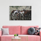Toile Peinture Chevaux Boire (Insitu(Salon))