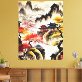 Toile Peinture chinoise d'encre paysage (Insitu(Salon))