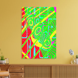 Toile Peinture cinétique de couleurs néon de physique qu