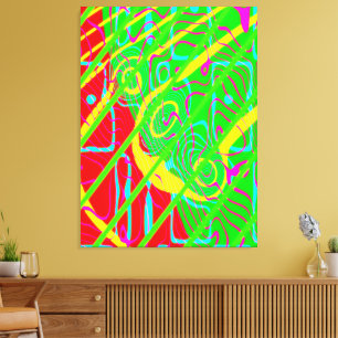 Toile Peinture cinétique de couleurs néon de physique qu