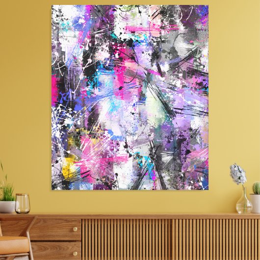 Toile Peinture colorée Grungy Abstraite (Insitu(Salon))
