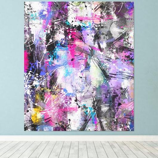 Toile Peinture colorée Grungy Abstraite (Insitu (Plancher de Bois))