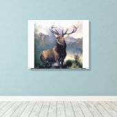 Toile Peinture d'animal sauvage de wapiti (Insitu (Plancher de Bois))