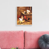 Toile Peinture d'animaux de ferme de coq de lapin (Insitu(Salon))