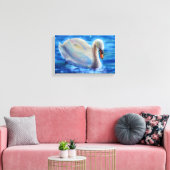 Toile Peinture d'aquarelle de cygne blanc, sauvagine, oi (Insitu(Salon))