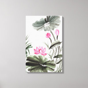 Toile Peinture d'aquarelle de fleur de Lotus