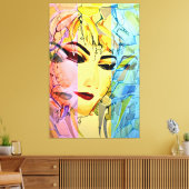 Toile Peinture d'aquarelle en silhouette féminine romant (Insitu(Salon))