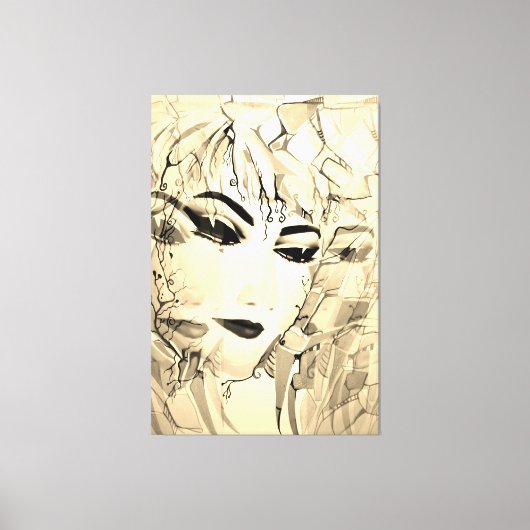 Toile Peinture d'aquarelle en silhouette féminine romant (Recto)