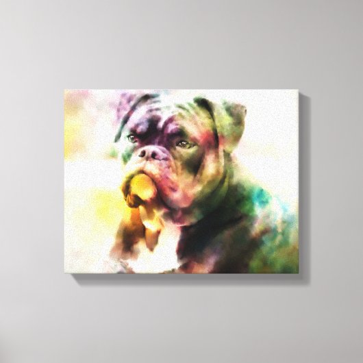 Toile Peinture d'aquarelle personnalisée pour Bulldog (Recto)