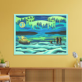 Toile Peinture d'art autochtone Imprimer Inuit Love Canv (Insitu(Salon))
