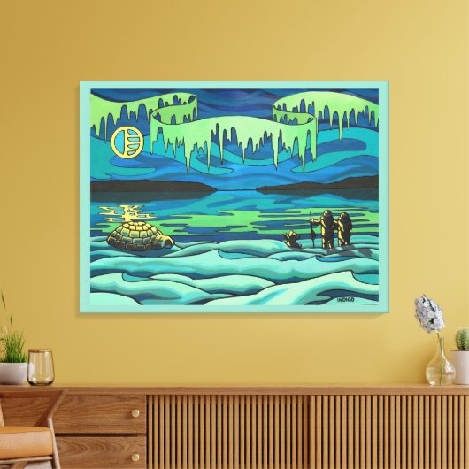 Toile Peinture d'art autochtone Imprimer Inuit Love Canv (Insitu(Salon))