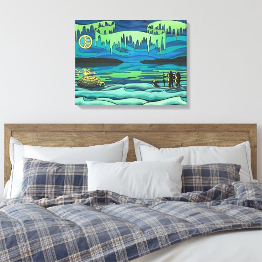 Toile Peinture d'art autochtone Imprimer Inuit Love Canv (Insitu(Chambre))