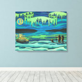 Toile Peinture d'art autochtone Imprimer Inuit Love Canv (Insitu (Plancher de Bois))