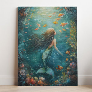 Toile Peinture d'art de sirène