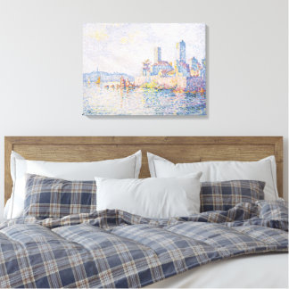Toile Peinture d'art fin Lagune Vue sur la mer Bleu clai