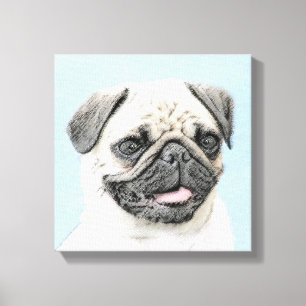 Toile Peinture de carlin - Joli art original de chien