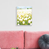 Toile Peinture de champ de fleurs de tulipes blanches (Insitu(Salon))