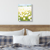 Toile Peinture de champ de fleurs de tulipes blanches (Insitu(Chambre))