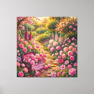 Toile Peinture de chemin de jardin fleuri rose rêveur