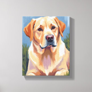 Toile Peinture de compagnie de chien labrador jaune