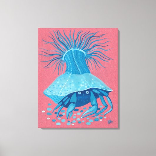 Toile Peinture de crabe solitaire mer océan animaux sous (Recto)