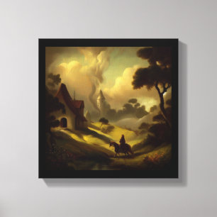 Toile Peinture de fantasy 2 - Paysage médiéval
