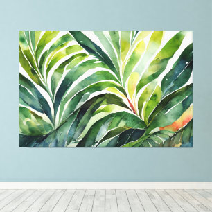Toile peinture de feuilles botaniques