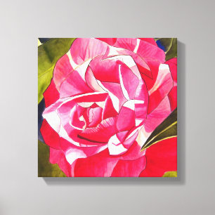 Toile Peinture de fleurs rose Camellia