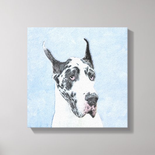 Toile Peinture de Great Dane (Arlequin) - Art original d (Recto)