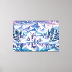 Toile Peinture de la scène neigeuse de la famille des ou