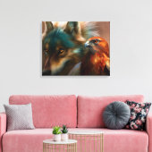 Toile Peinture de loup et d'aigle (Insitu(Salon))